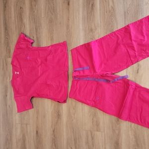Pink/purple scrub set